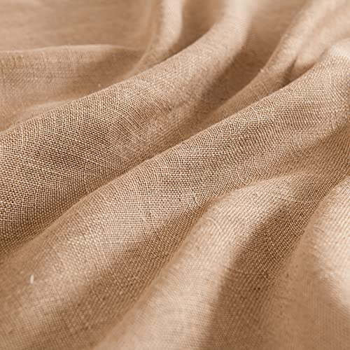 Brown Linen Curtains 52x90 Inches Long for Bedroom and Living Room (52"W x 90"L (Pack of 2) / Linen Brown)