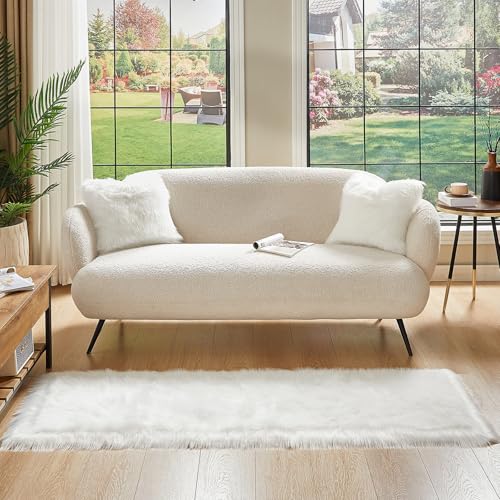 Faux Fur Rug White Ultra Soft Fluffy Shag Sheepskin Rug (2' x 6' (Rectangular) / White)