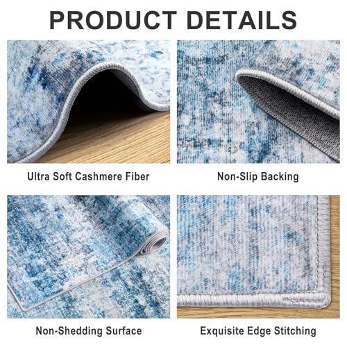 6x9 Area Rug Living Room (Blue Grey / 6' x 9' (Rectangular))