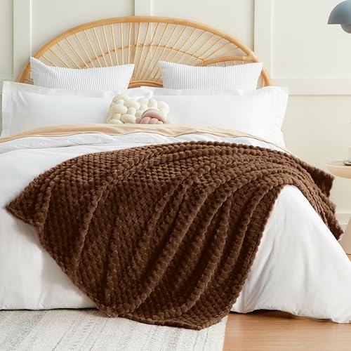 Turtle Shell Twin Size Throw Blanket Coffee for Couch & Sofa (Coffee / Twin)