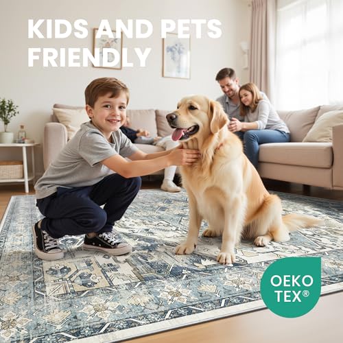 9x12 Area Rugs for Living Room (Blue/Ivory / 9' x 12' (Rectangular))