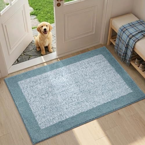 Bathroom Rugs 30x20 Non Slip Washable (Dusty Blue / 1'8" x 2'6" (Rectangular))