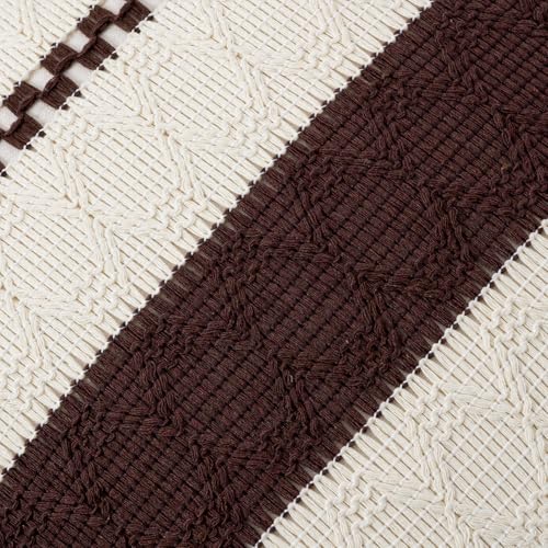 Set of 1 Boho Brown Lumbar Decorative Throw Pillow Cover 12x20 Inch for Couch Bed Sofa Chair (20" x 12" (Pack of 1) / Brown)
