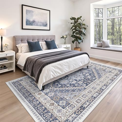 6x9 Area Rugs for Living Room (Blue/Beige / 6' x 9' (Rectangular))