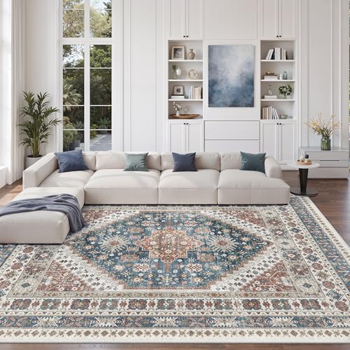 9x12 Area Rugs for Living Room (Navy Blue/Red / 9' x 12' (Rectangular))
