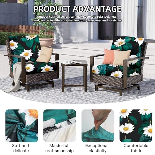8Pcs Outdoor Cushion Covers (Daisy / 8PCS)