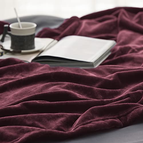 GentleSoft Fleece Throw Blanket Red (Burgundy Red / Throw (50" X 60"))