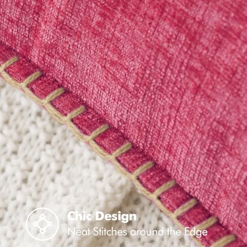 Decorative Couch Throw Pillow Covers 18x18 Inch Hot Pink 2 Pack (Hot Pink / 18" x 18" (Pack of 2))