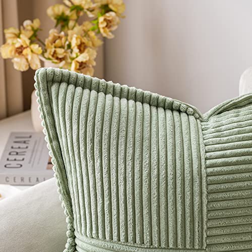 Decorative Lumbar Throw Pillow Covers 12x20 Inch Sage Green 2 Pack (Sage Green / 20" x 12" (Pack of 2))