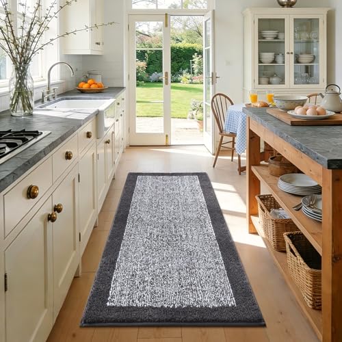 48x24 Bathroom Rugs Non Slip Washable (Dark Grey / 2' x 4' (Rectangular))