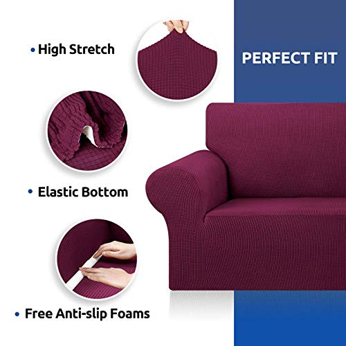 Stretch Couch Covers for Sofa (Wine / Large)