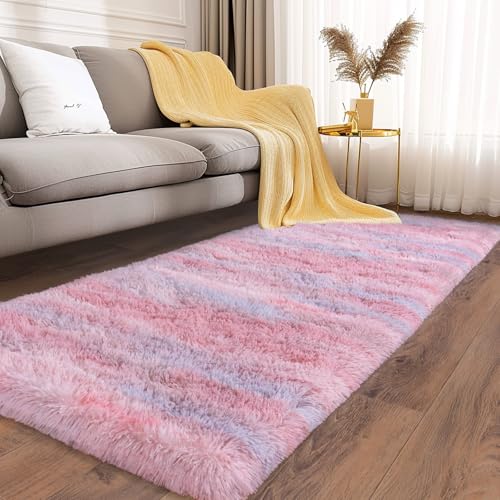 Soft Runner Rugs for Bedroom Hallways (2' x 6' (1 pc) / Abstract Pink)