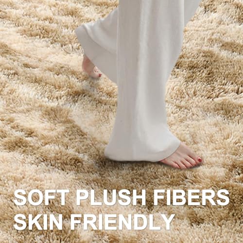 8x10 Ft Extra Large Shag Rugs for Living Room (Cb Khaki 4sm03 / 8' X 10' (Rectangular))