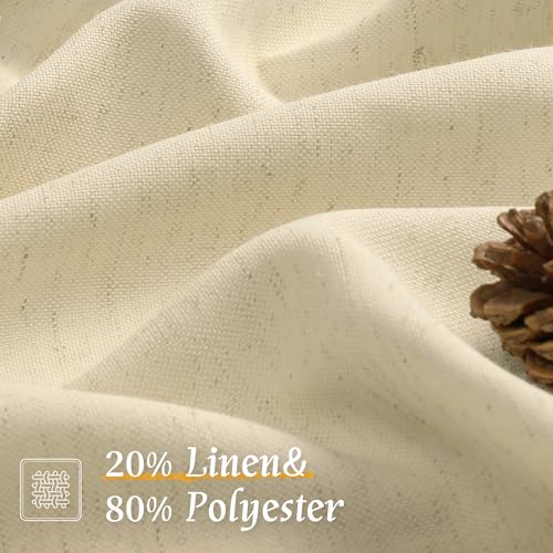 Light Filtering 72 Inch Linen Curtains for Living Room 2 Panels (Beige-1 / 52"W x 72"L (Pack of 2))