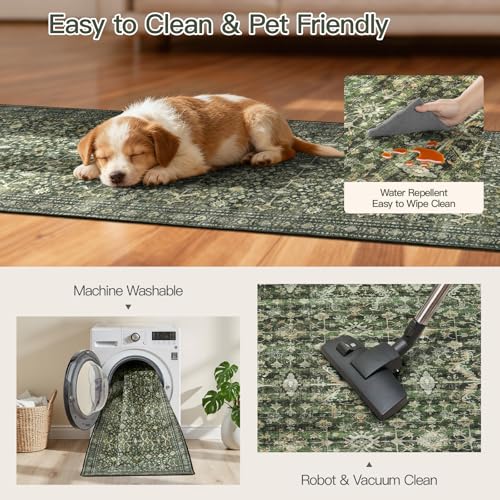 2x6 Area Rugs for Hallways (Green / 2' X 6' (Rectangular))