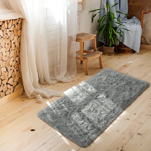 Shag Fluffy Small Rug (2' x 4' (Runner) / Grey)