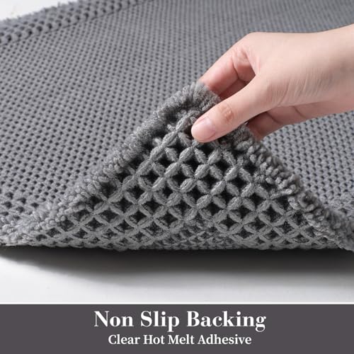 Waffle Bath Mat for Bathroom (Dark Grey / 24" X 36")