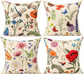Outdoor Patio Throw Pillow Covers 26x26 Set of 4 Summer Spring Garden Flowers Farmhouse Décor Outside Furniture Bench Chair Decorative Cushion Cases for Bed Couch Sofa (26x26)