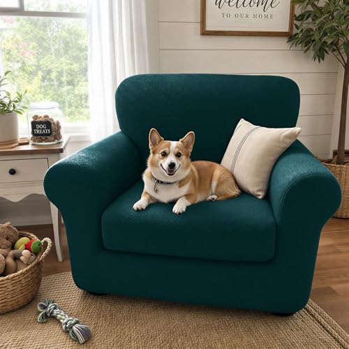 2 Piece Stretch Armchair Sofa Cover (31"-46"(1 Cushion) / Blackish Green)