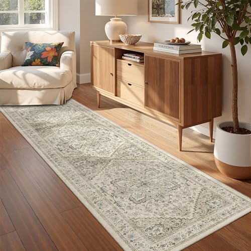 Runner Rug 2x8 Runners for Hallways Washable Rugs (Brown/Beige / 2' x 8' (Runner))