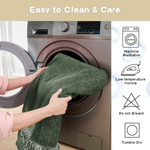 Couch Cover for Dogs Washable Couch Covers Couch Covers for Sofa Couch Cover 2 Cushion Sofa Non Slip Dogs Furniture Protector Chenille Sofa Covers for Pets (71" x 102" / Moss Green)