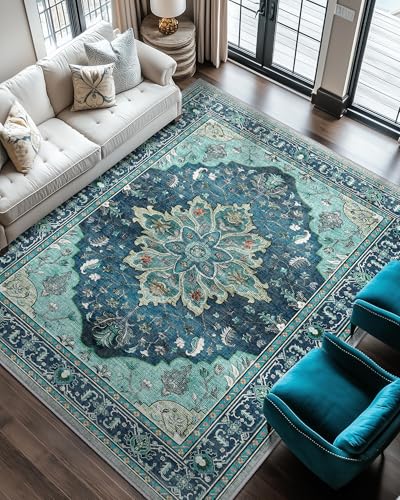 Washable Area Rug (Teal / 6' x 9' (Rectangular))