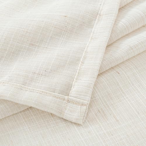 90 Inches Long Curtains Linen Semi Sheer (Linen / 52"W x 90"L (Pack of 2))