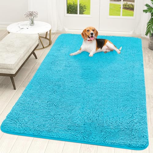 Dog Door Mat for Muddy Paws 70x46 (Aqua Blue / 70" X 46")