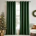 Velvet Curtains Christmas Emerald Green 52 x 108 Inch Length 2 Panel (Emerald Green / 52"W x 108"L (Pack of 2))
