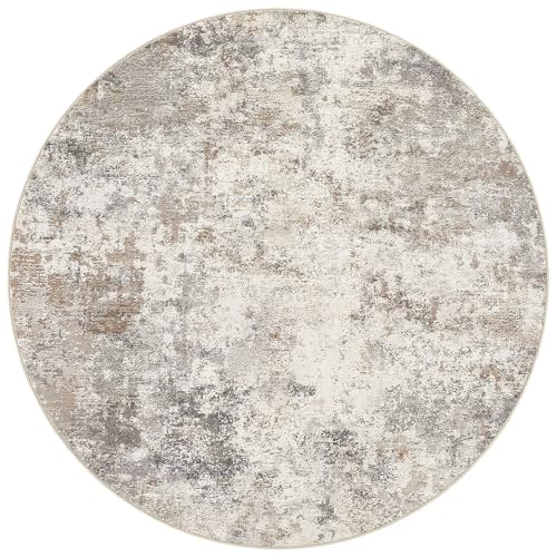 10ft Round Area Rug Living Room Rugs (Brown Grey / 10' (Round))