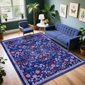 6x9 Area Rug Living Room (Blue / 6' x 9' (Rectangular))