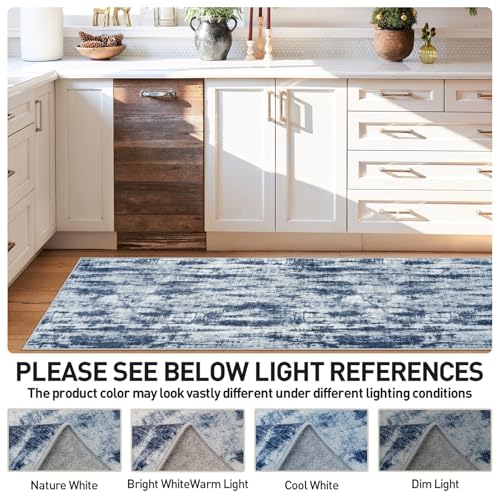 2'6''x8' Runner Rugs Washable Rug (Blue Grey / 2'6" x 8' (Runner))