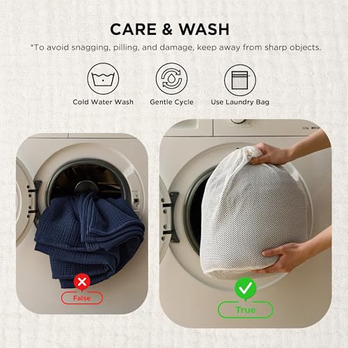 100% Cotton Muslin Blanket Twin XL for Bed (08 - Navy Blue / Twin XL (66" X 90"))