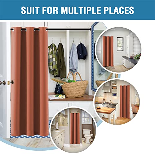 Doorway Curtain Blackout Closet Door Curtain Room Divider Window Treatment Curtain for Bedroom Thermal Insulated Privacy Drape Soundproof Grommet (42"W x 80"L (Pack of 1) / Orange)