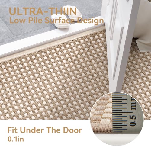 3x5 ft Area Rug Entryway Runner Kitchen Rugs Non Slip Washable Brown (A- Brown / 3' x 5')