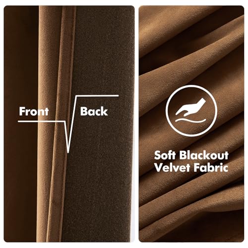 Velvet Curtains Chocolate Brown 52 x 84 Inch Length Set of 2 (Chocolate / 52"W x 84"L (Pack of 2))