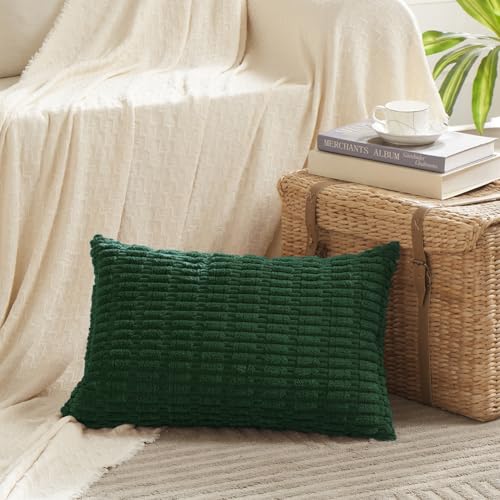 4 Packs Decorative Throw Pillow Covers for Living Room Couch Bed (24" x 16" (Pack of 4) / Dark Green)