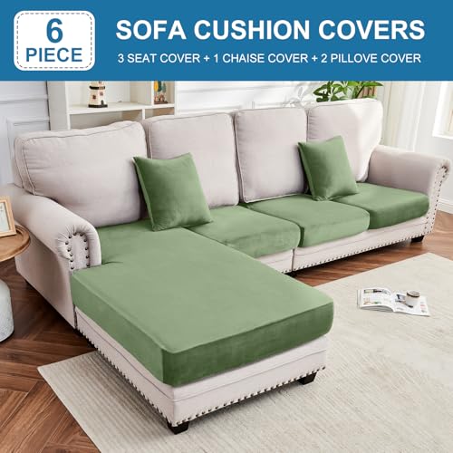 Couch Cover 4 (Avocado Green / 3 Seater + Chaise)