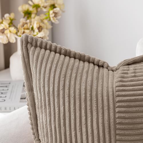 Decorative Throw Pillow Covers for Couch 16x16 Inch Light Brown (Light Brown / 16" x 16" (Pack of 2))