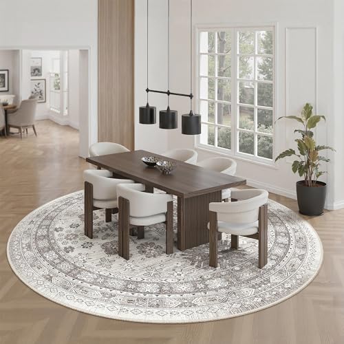 9ft Round Rug (Brown/Beige / 9' (Round))