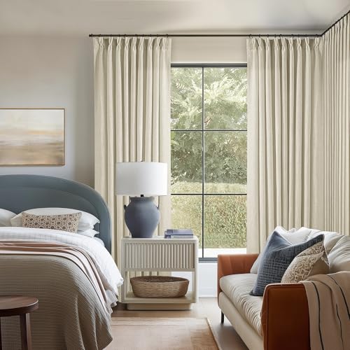 60 Inch Width 108 Inches Long Linen Pinch Pleat Curtains 1 Panel (Linen / 60"W x 108"L (Pack of 1))
