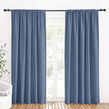 Large Blackout Curtains for Bedroom Living Room 84 inches Long (Stone Blue / 70"W x 84"L (Pack of 2))