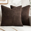 Dark Brown Decorative Throw Pillow Covers for Couch 18x18 Inch (Dark Brown / 18" x 18" (Pack of 2))