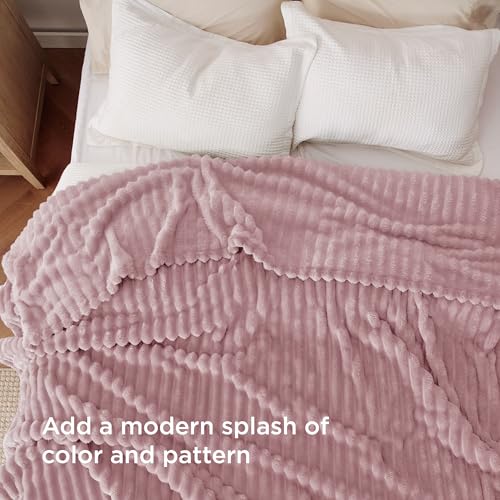 Soft Queen Size Blanket for Bed Pink 90"x90" (Pink / Queen)