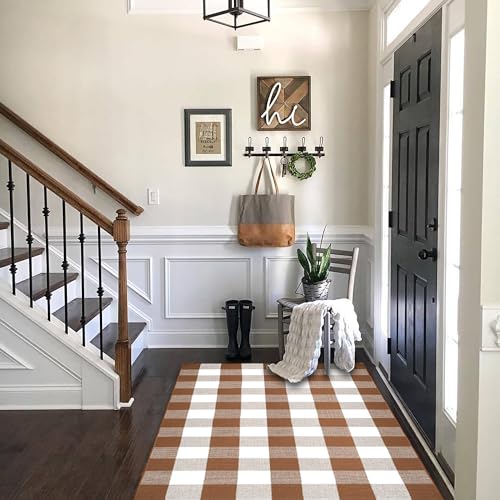 Buffalo Plaid Outdoor Rugs (Coffee & White Plaid / 2'4" x 3'7" (Rectangular))