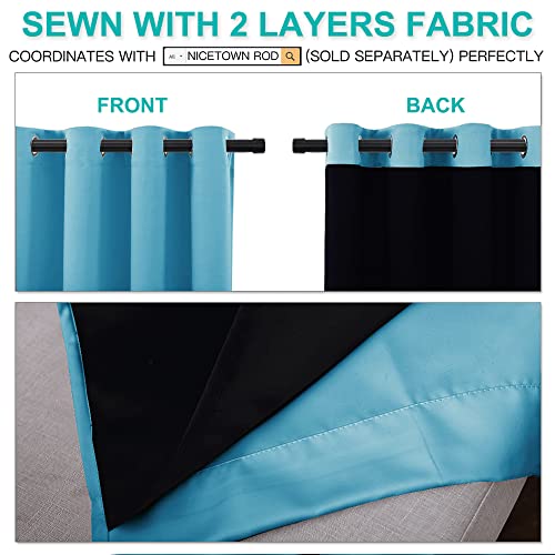 Full Shade Curtain Panels 72 inches Long (Teal Blue / 52"W x 72"L (Pack of 2))