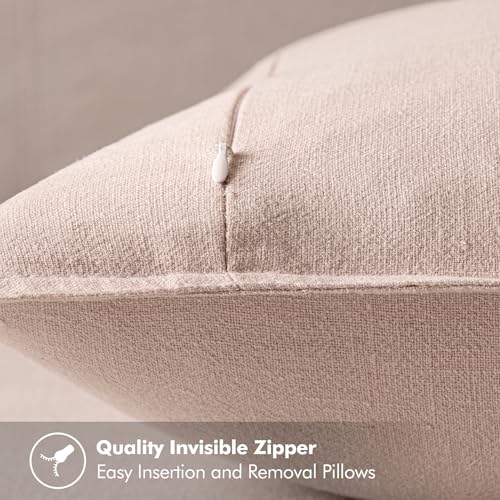Decorative Linen Pillow Covers 18x18 Inch Light Pink (Light Pink / 18" x 18" (Pack of 2))