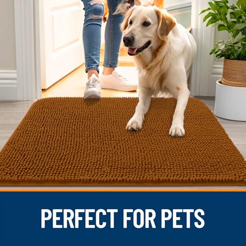 Dog Door Mat for Muddy Paws 32x20 (Ochre / 32" X 20")