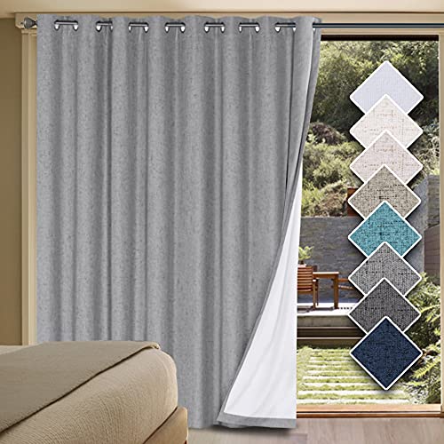 100% Blackout Linen Curtains 108" L Dove Gray Grommet (Dove Gray / 100"W x 108"L (Pack of 1))