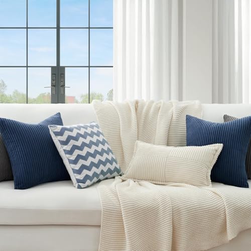 Decorative Throw Pillow Covers Cushion Cases (Dustyblue / 18" x 18" (Pack of 4))